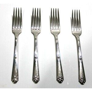 Tudor Plate Oneida Community 1948 Sweet Briar Pattern Set 4 Dinner Forks 7.5 In